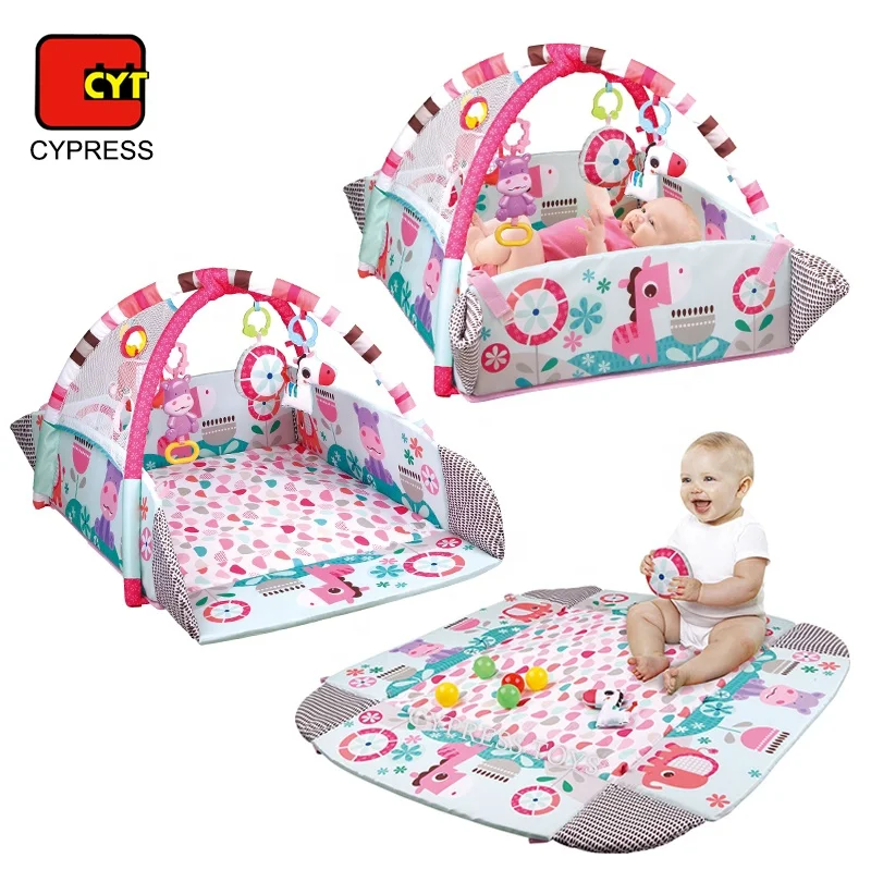 5 IN 1 Musical Baby Ball Pit Foldable Play Mat Playmat Custom Baby Play Mat Activity Gym With Fence
