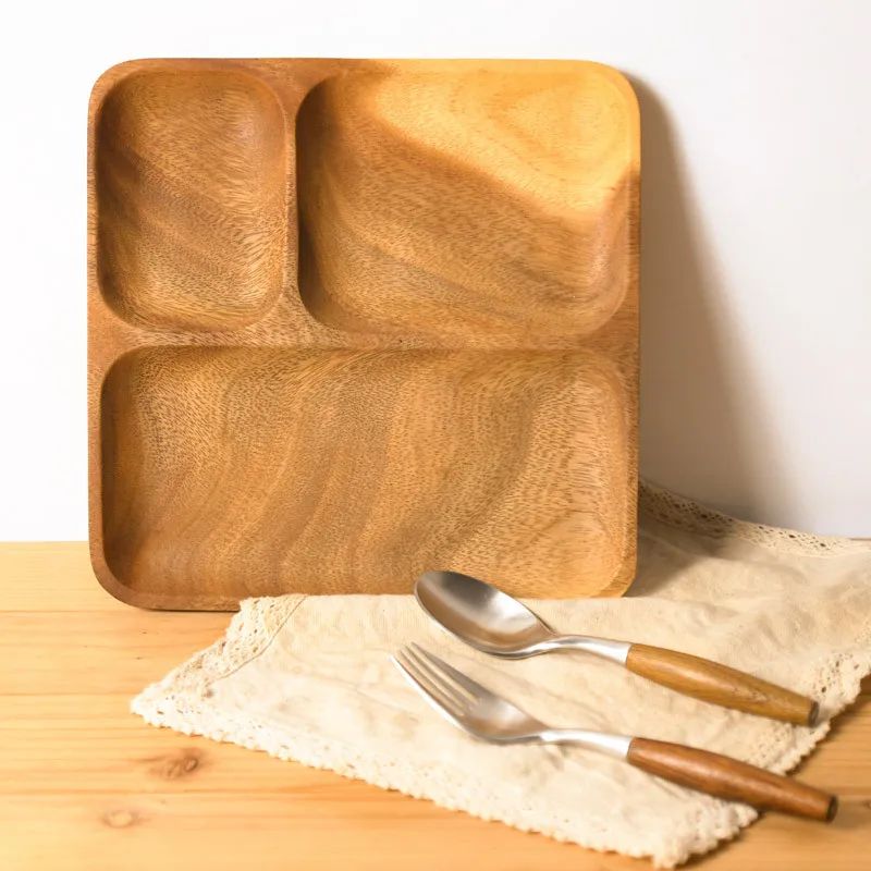 square oblong  acacia  Wood Plates Wooden  Serving Tray  Appetizer Plates