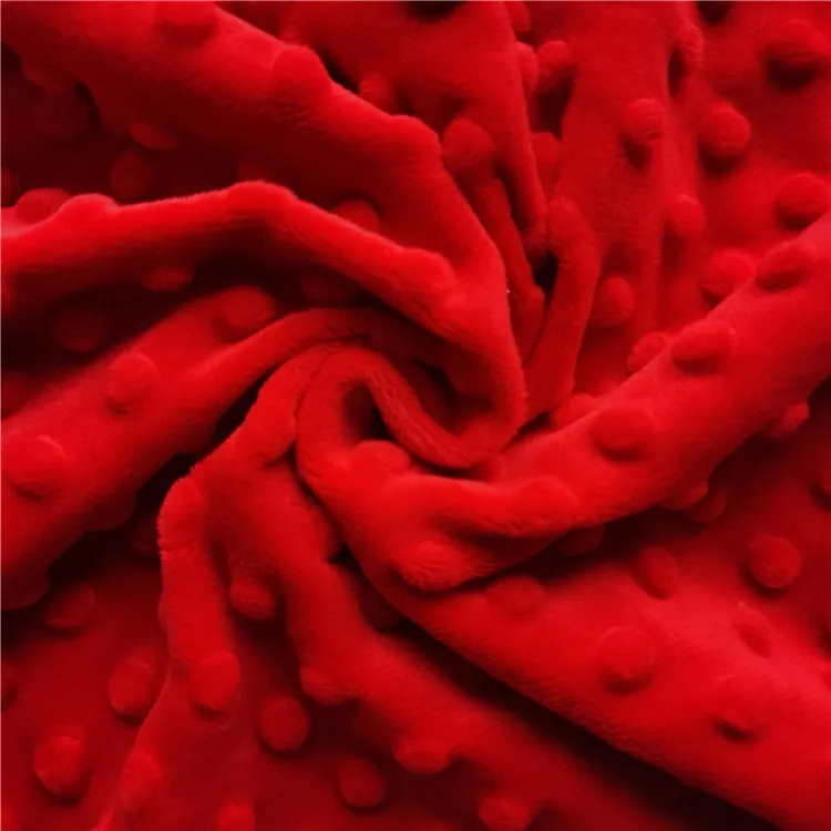 100% Polyester Soft Embossed Minky Dot Bubble Fabric For Making Baby