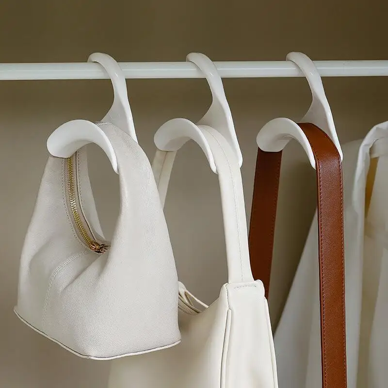 Plastic White And Black Hanging Women Hand Bag Storage Organizer Hanger