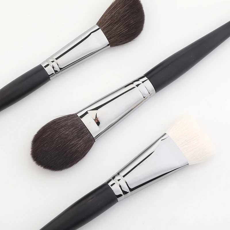 Best Goat hair cosmetics brush luxe pro makeup brushes kits best natural hair makeup brushes set 12 Pcs with bag