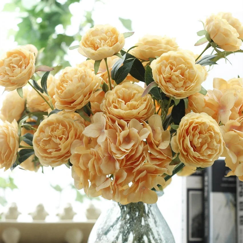 High quality  soap flower silk flowers real touch peony