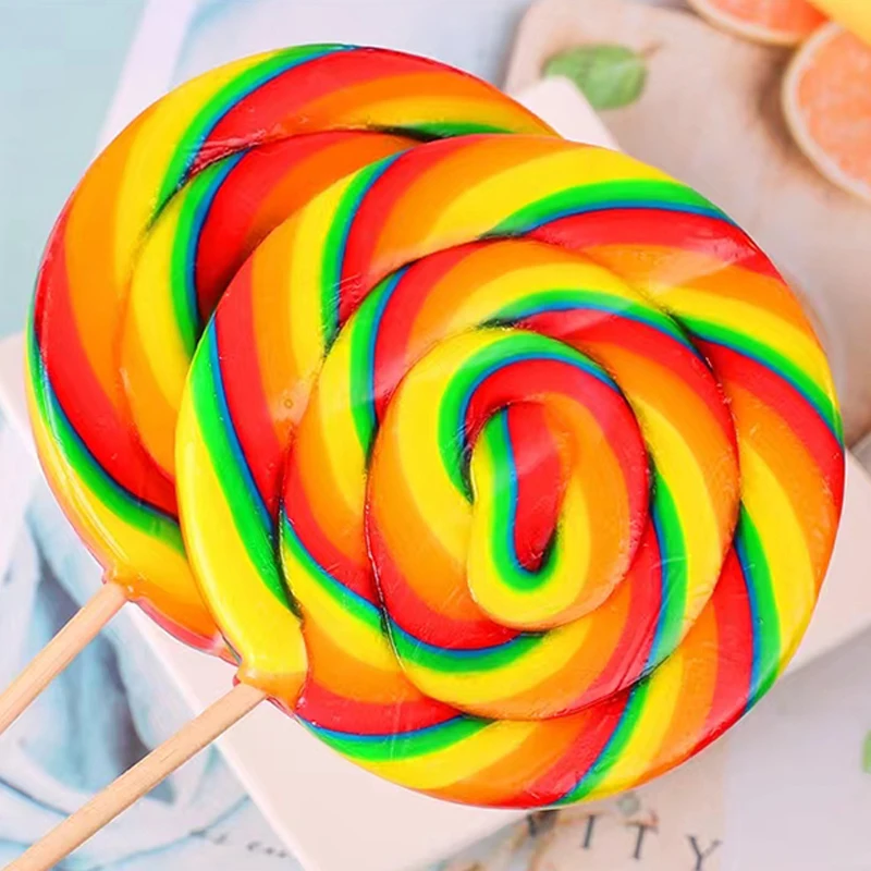 Wholesale Chinese snack colorful fruit lollipop sour and sweet hard candy healthy exotic sweets candy bar bulk candy 80g