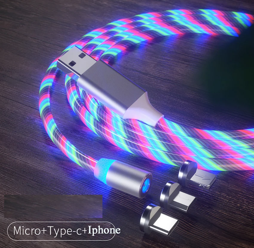 3 в 1 светодиодный магнитный usb-кабель для быстрой