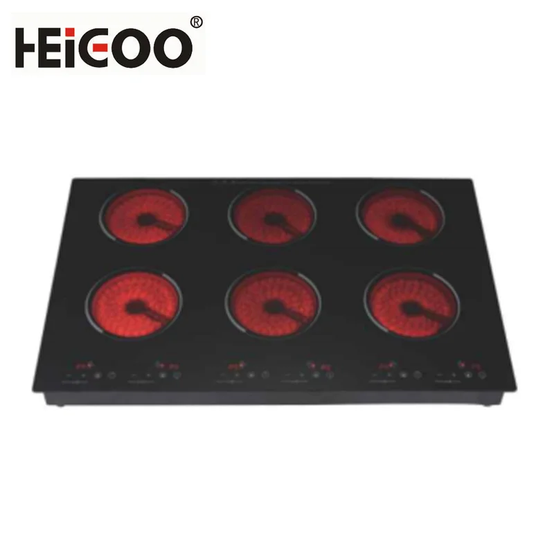 Hot sale new design home kitchen appliance built-in 6 burners stove electric induction infrared ceramic cooker hob