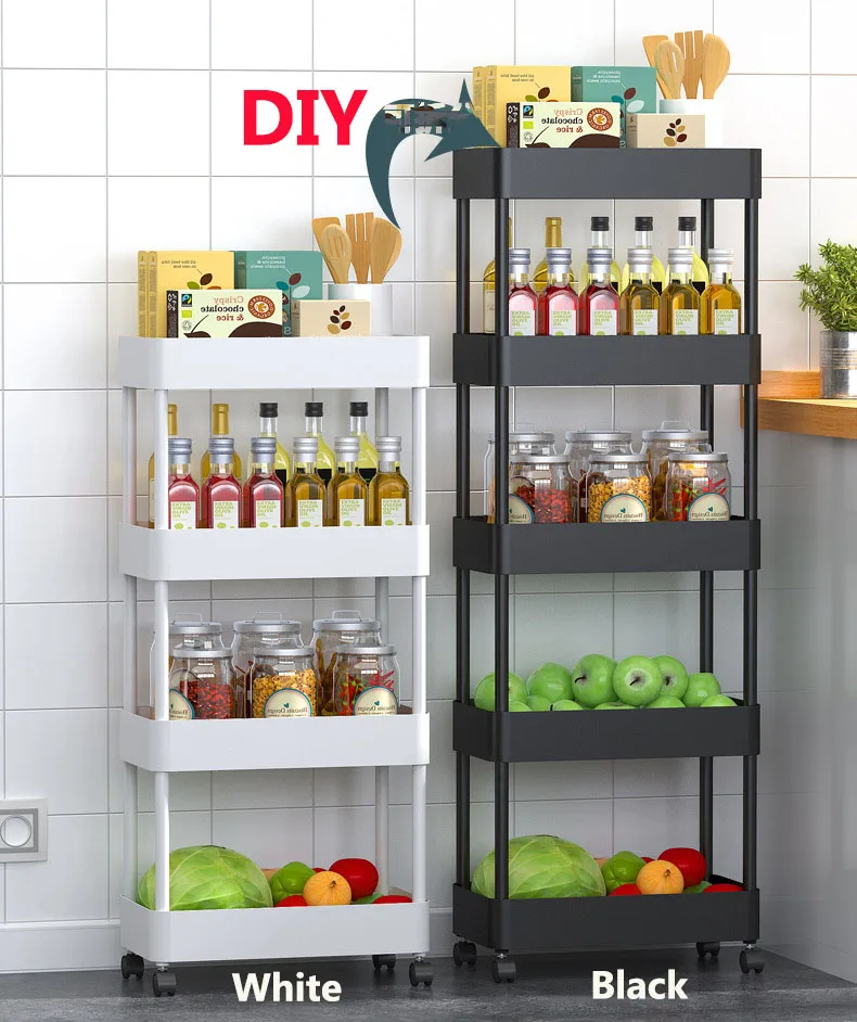 Quality Protection 3 Tier Slim Kitchen Serving Trolley Cart Metal Removable Storage Utility Trolley With Wheels