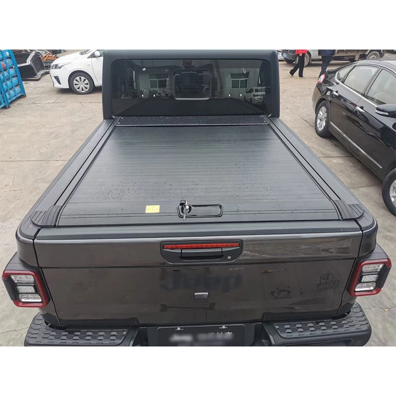 OEM new design hard aluminum retractable 4x4 black roller shutter tonneau cover for jeep JT gladiator
