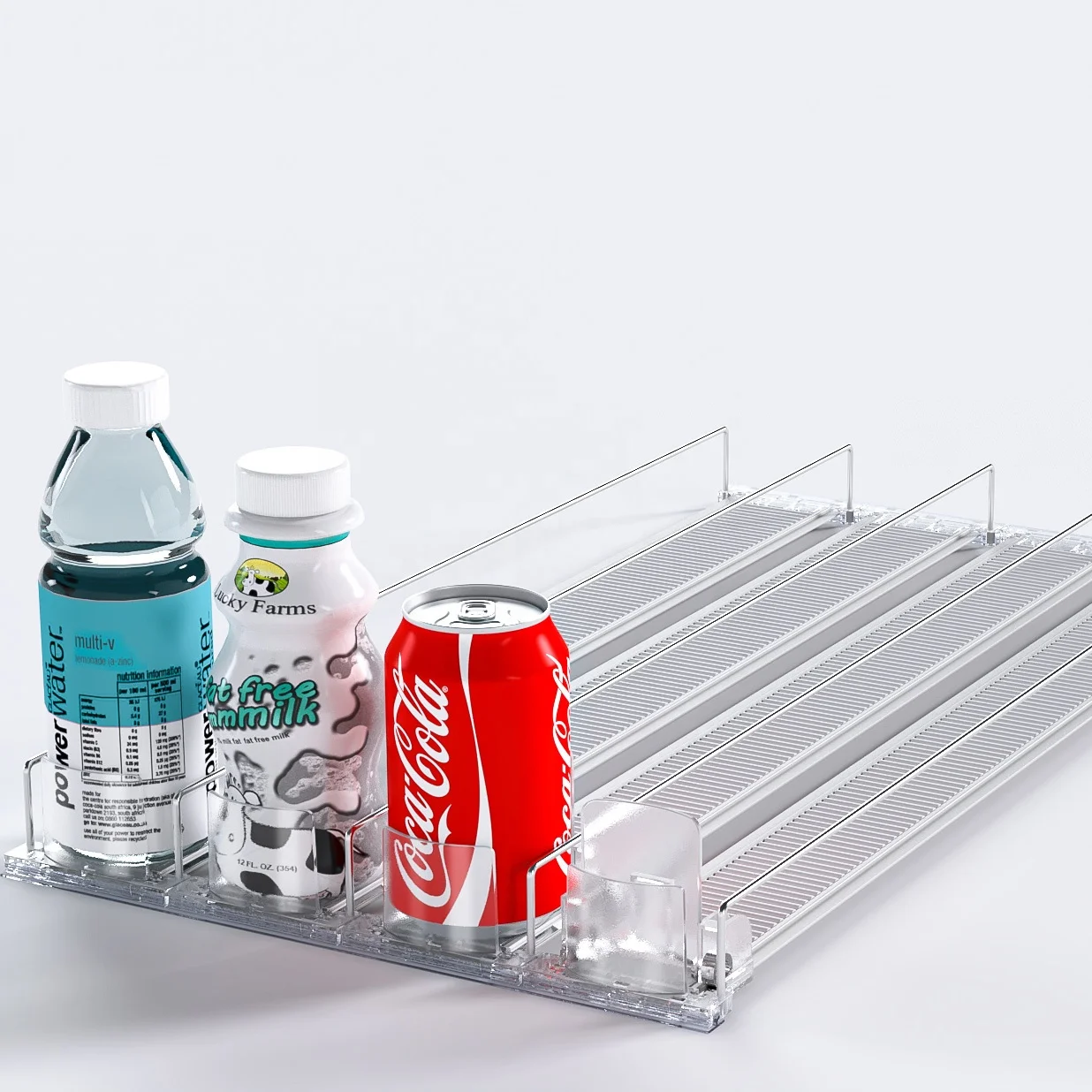 Supermarket Rack Display Gravity Roller Shelf Pusher System Automatic Shelf Pusher for Cabinets