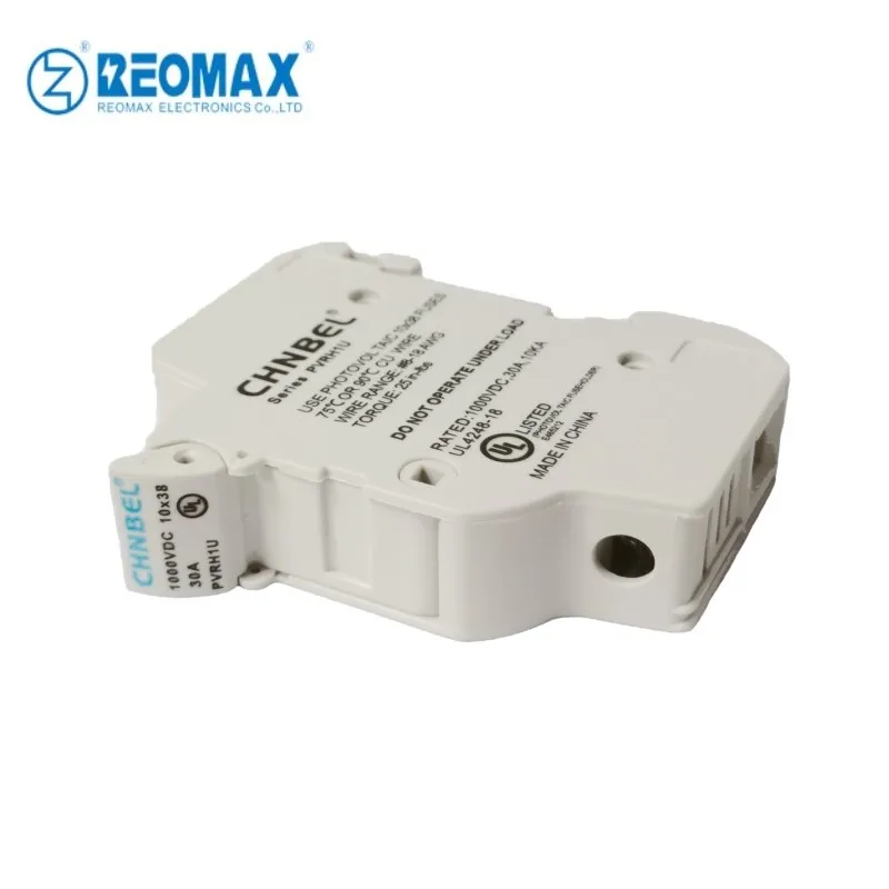 10x38 1000VDC Solar PV Din Rail Fuse Holder 32A 30A 25A 20A 16A 15A 12A 10A 5A 1A