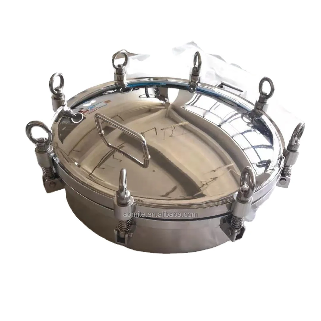 wenzhou AOMITE sanitary stainless steel Round and rectangular and oval manhole Milk Industry Milk making equipment