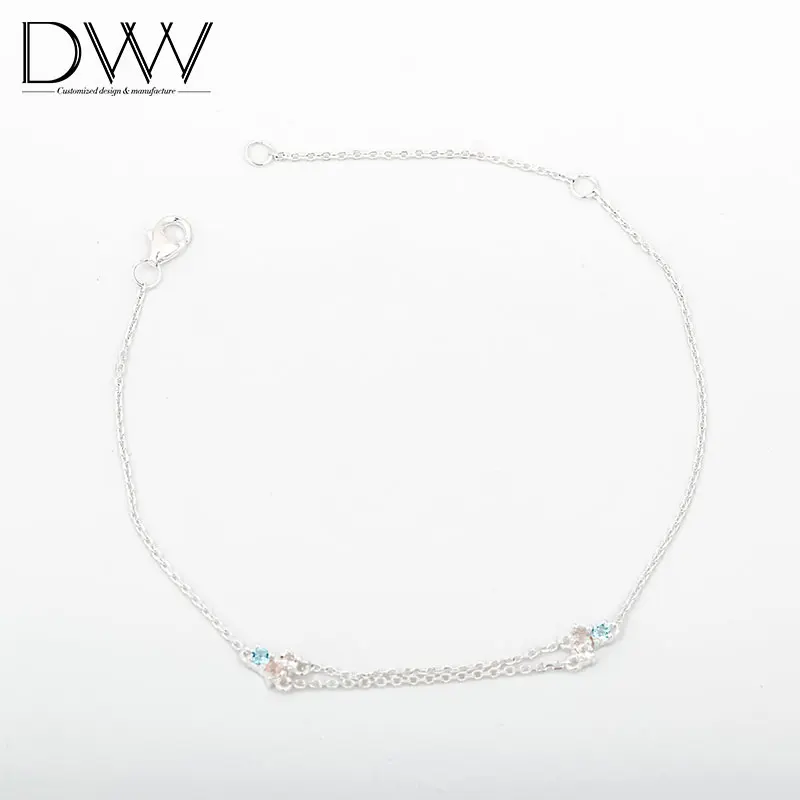 
2021 Wholesale Sterling Silver Claw Setting 925 Round Bracelet For Women Jewelry 