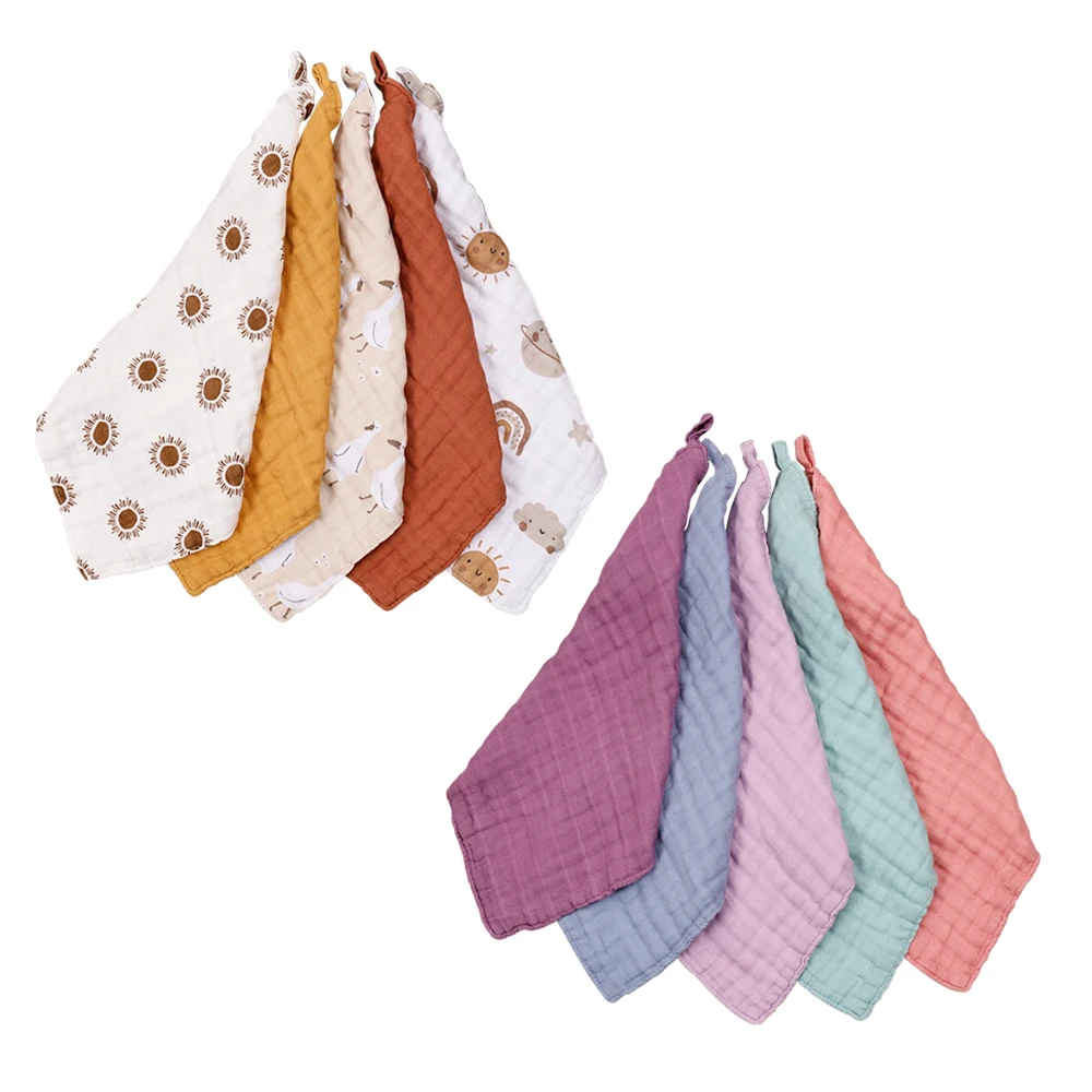 Square 29*29cm Hooded Bath Towel  Baby Muslin Towel Multi Purpose Cleaning Cloth Infant Burp Cloth