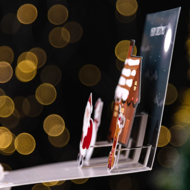 wholesale holidays gift pop up 3d christmas greeting cards with envolpe