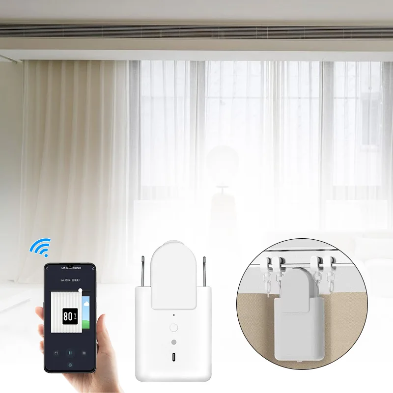 Smart Curtain Robot Remote Intelligent Opener Wireless Closer Control Rechargeable Motor Battery Automatic Tuya Wifi Zig Control