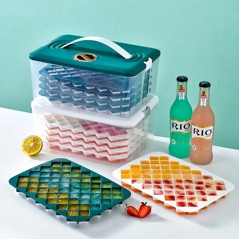 Household pressing silica gel ice cube mould ice storage box food grade ice grid maker