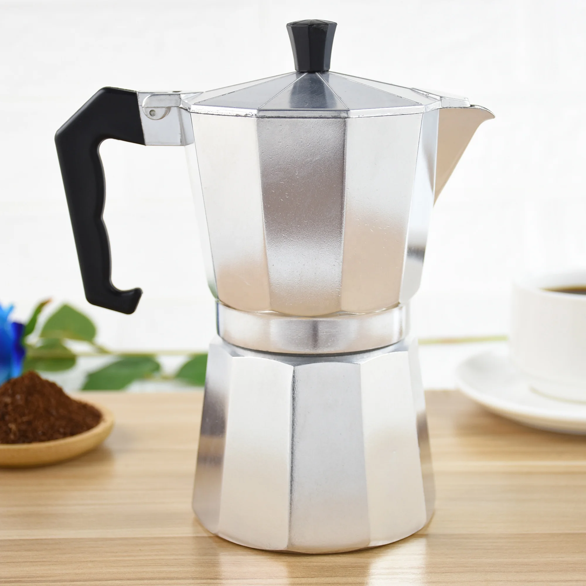 Classic Italian Style Mocha 1/3/6/9/12 Cups Polished Aluminum Stove-top Espresso Coffee Maker