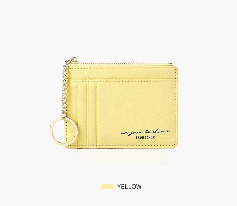 Оптовая продажа, держатель для карт и удостоверения личности, кошелек, деловой держатель для карт из искусственной кожи на заказ, брелок с логотипом, маленькие кошельки для монет для женщин