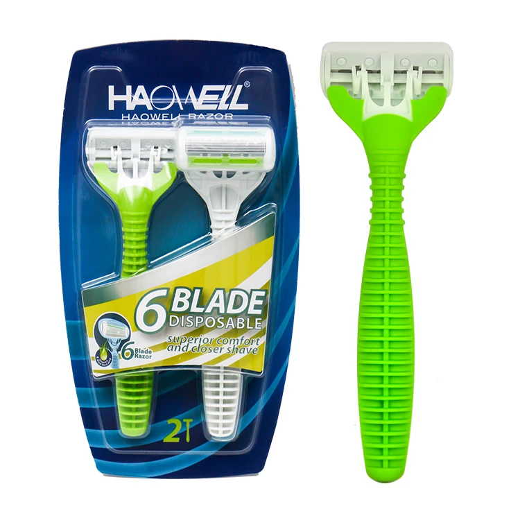 B603DR wholesale 6 six blade shaving razor blade system razor with changeable and open design cartridge for man woman