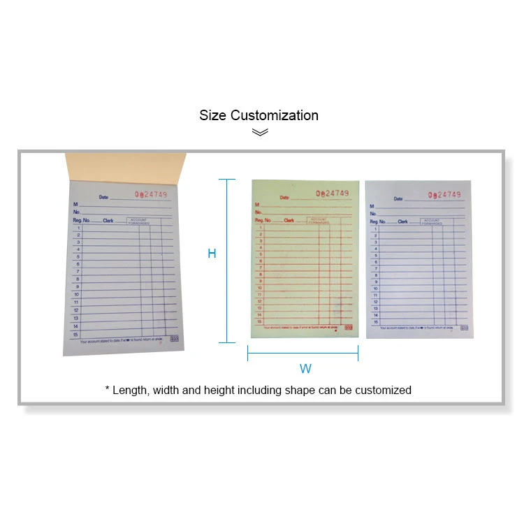 Customized invoice book for small business Offset Paper Restaurant Guest Check
