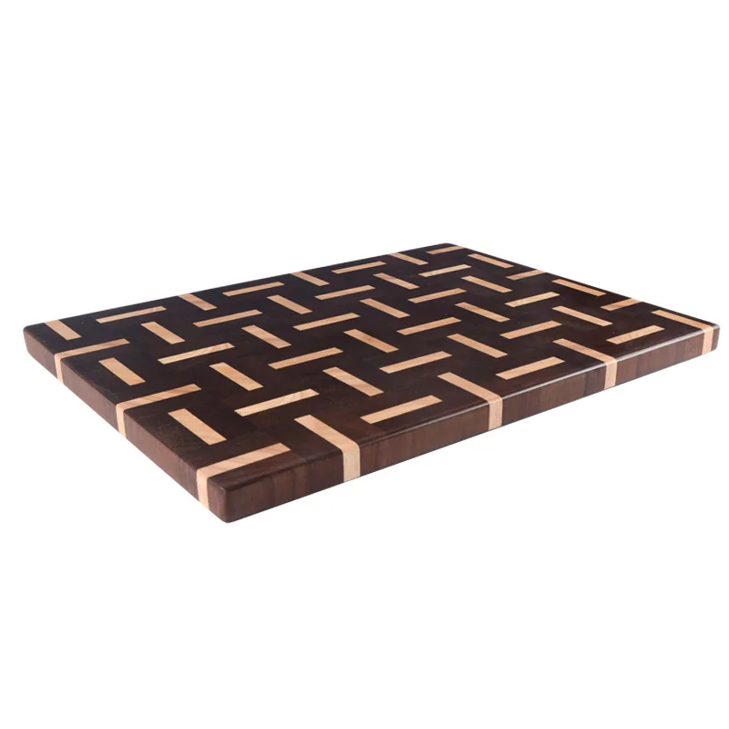 Solid Thick Wooden Cutting Board End Grain Acacia Rubber Wood Cutting Chopping Block Kitchen Splicing Cutting Board