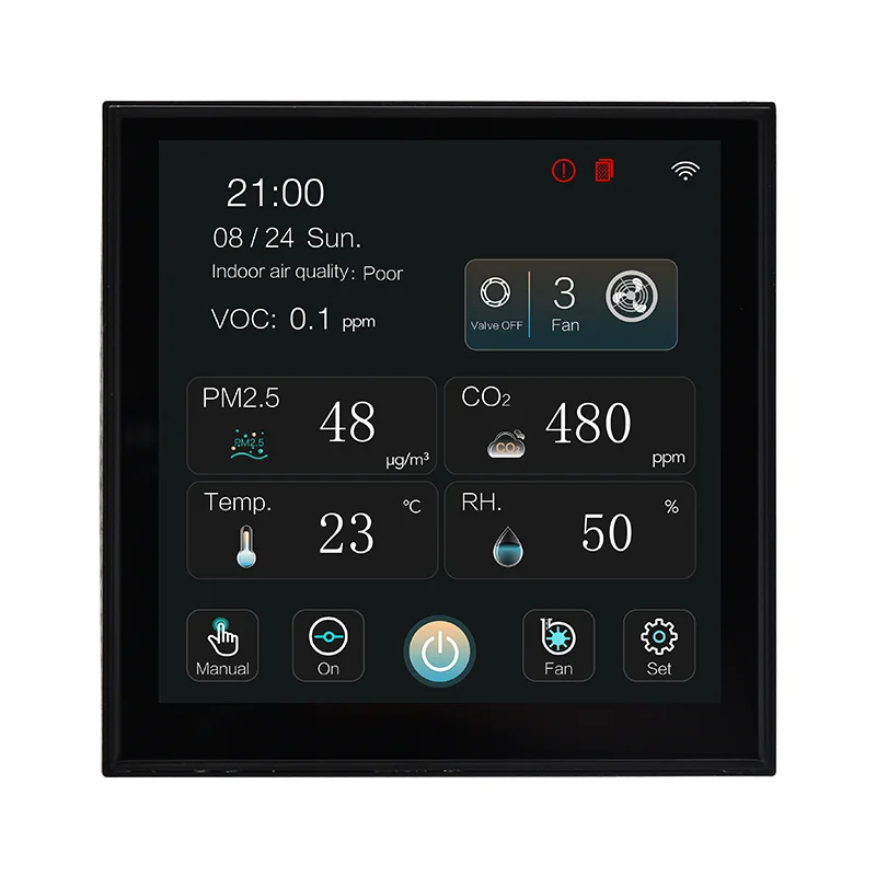 CO2 Meter PM2.5 Detector Temperature Humidity Sensor with WiFi Air Quality Controller for Ventilation