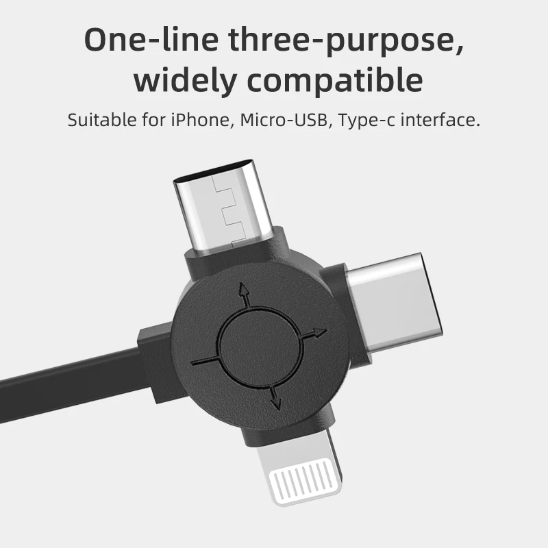 Three-in-one data cable car backrest fixed USB mobile phone charger data cable storage box retractable