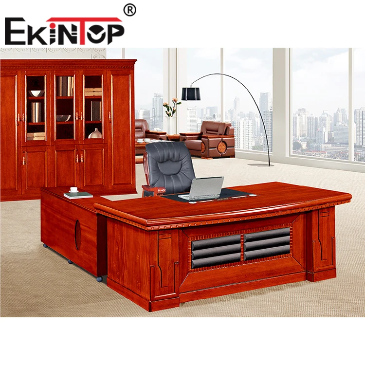 Ekintop new design wood elegant  executive modern model of office desks with side table