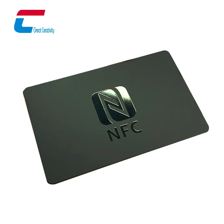 Plastic Programmable NFC Business Card  Matt Black Uv NFC Smart Card RFID