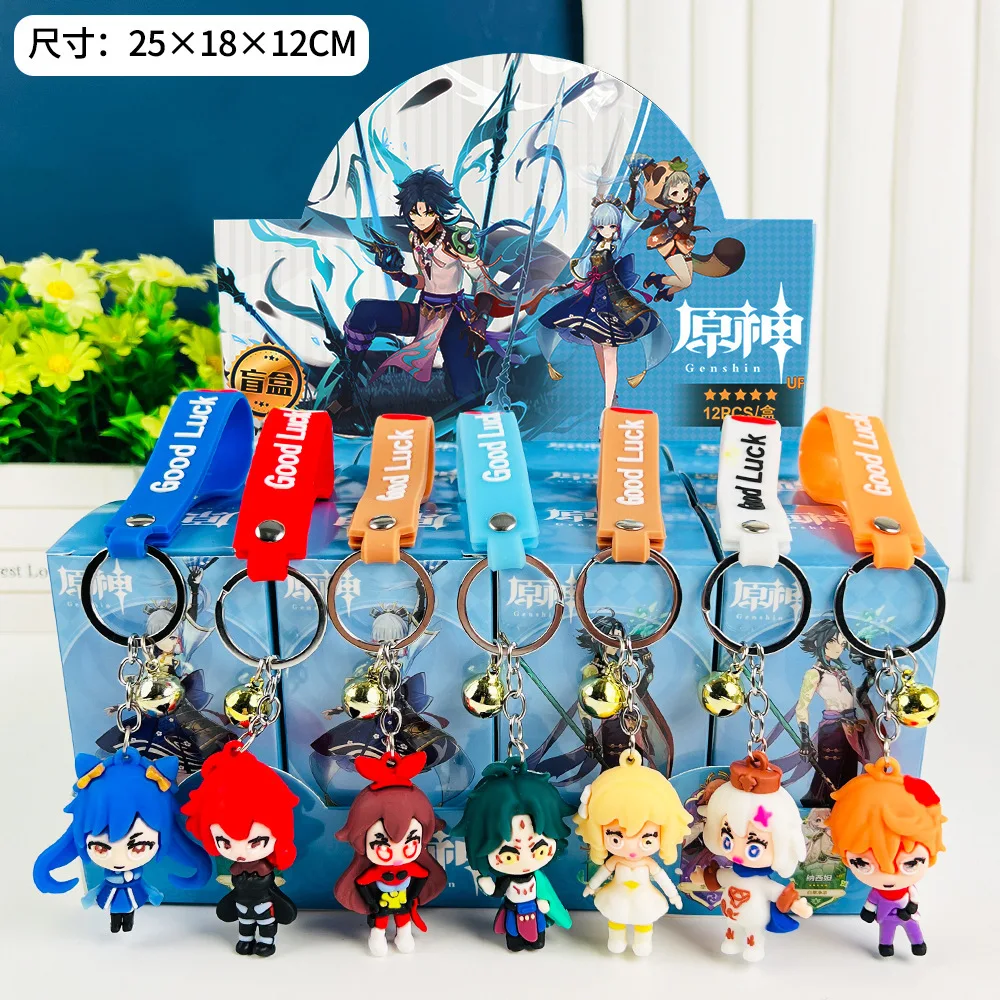 12 PCS Labubu Keychain Blind Box Toy Mini PVC Anime Figure Sanrioed/Narutoed/ Marvel Labubu Keychain Mystery Blind Box Dolls