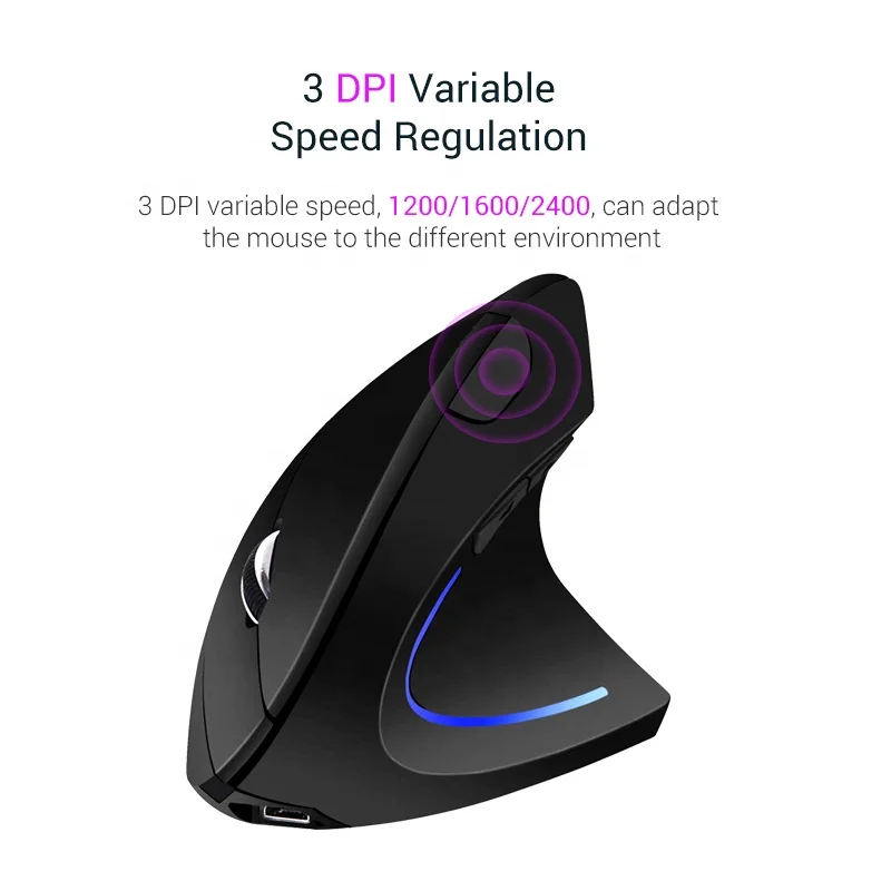 Rechargeable Vertical Mouse 2.4G USB Receiver Mute Graphics Designer Dedicated Game Computer Ergonomic Engineering Mouse