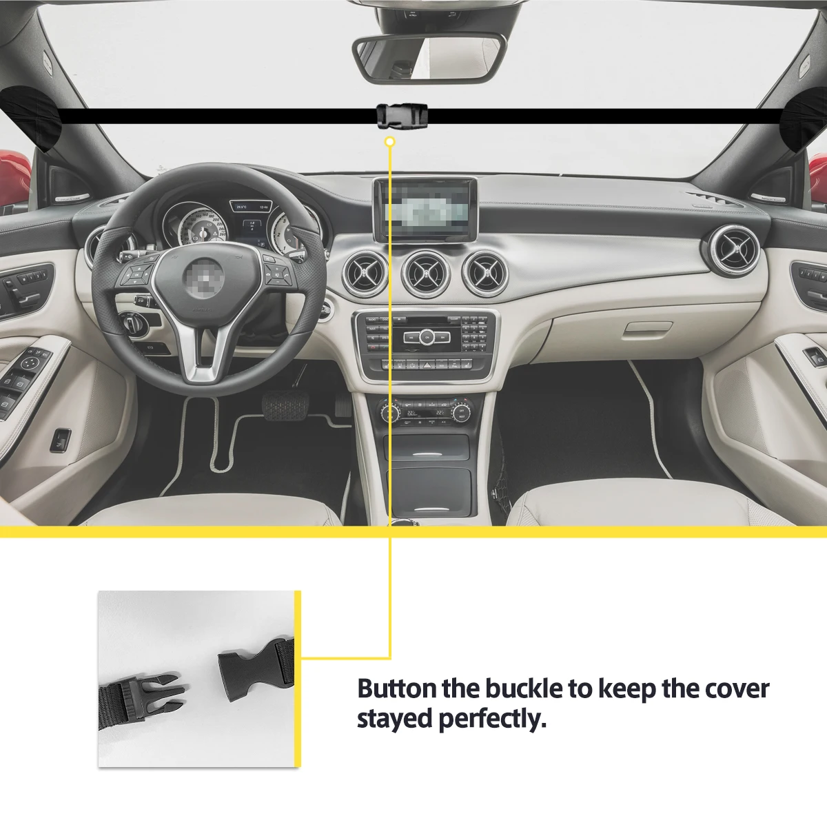 Car Windshield Snow Cover for Trucks Vans and SUV in All Winter,  Sun Cove Leaf Cover