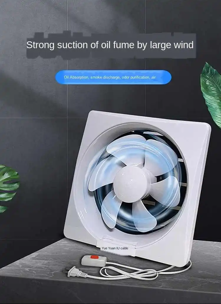 Ventilation Fan 6 8 Inch 10 Inch Exhaust Wall Exhaust Kitchen Powerful Household Silent Bathroom Window Exhaust Fan