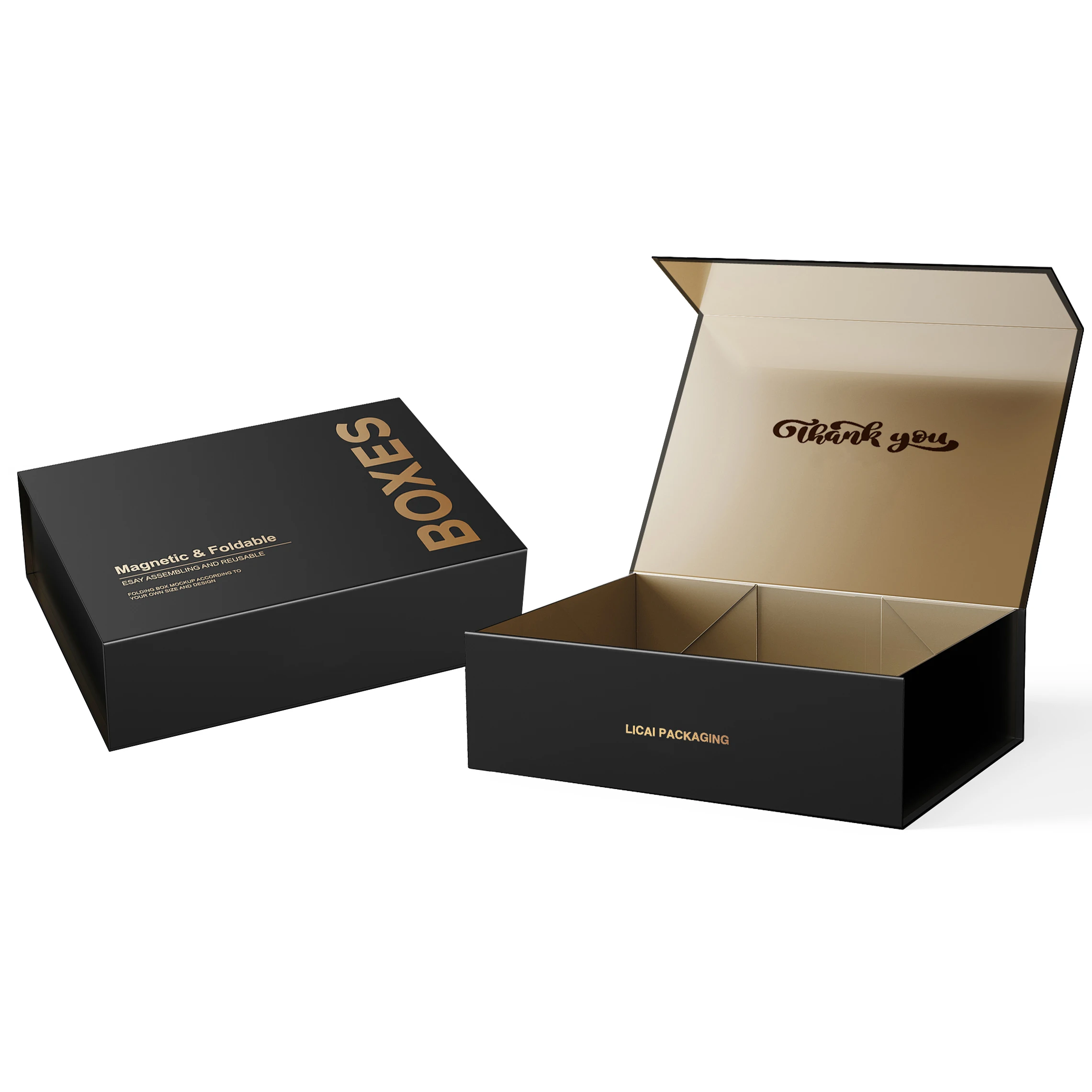 Personalized Black Cardboard Paper Hard Magnet Packaging Box Luxury Magnetic Closure Gift Box With Custom Logo
