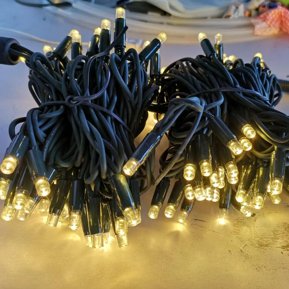 LED Christmas Lights LED String Fairy Light Chain Use IP67 CE Rohs Listed Connectable Rubber Cable Flash Outdoor Home Decoration