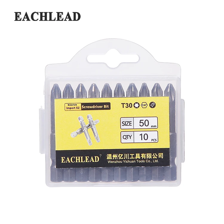 
S2 Material Magnetic Sand Blast Surface Treatment Single Head Screwdriver Bit 10pcs Set 