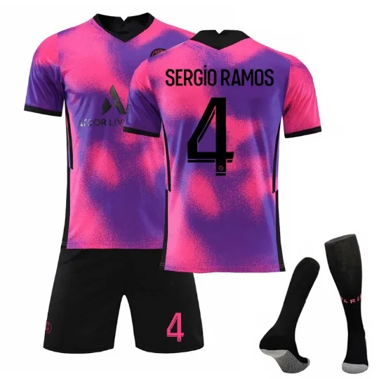 Customized Breathable Short-Sleeved Football Jerseys Suit Men Game Training Soccer Tracksuit