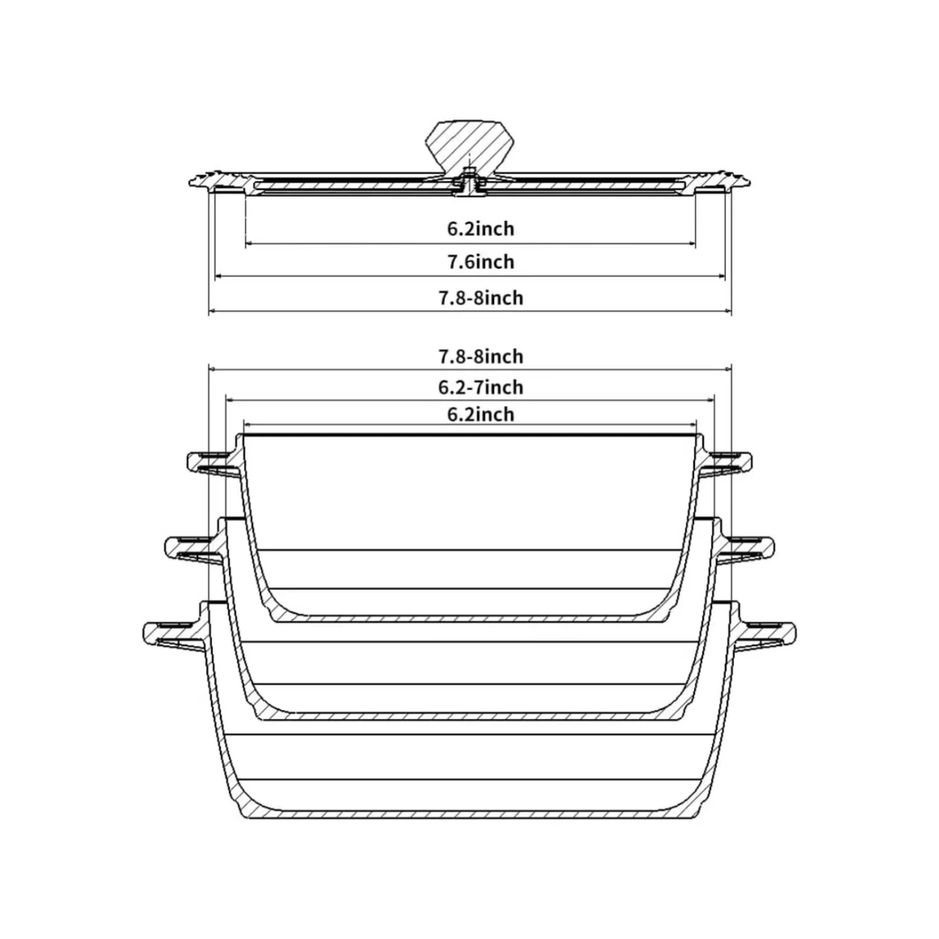 Ultra-Durable Tempered Glass Pan Lids Heat-Resistant Silicone Rim Microwave Water/Oil Pour Spout Universal Fit Cookware Parts