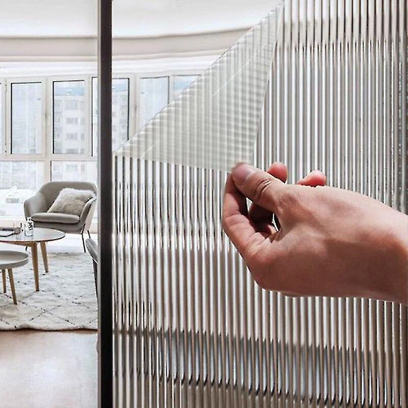 Aoli 1.52*50m 3D Decorative Fluted Glass Film Self Adhesive Vinyl Film Reeded For Glass Door and Window