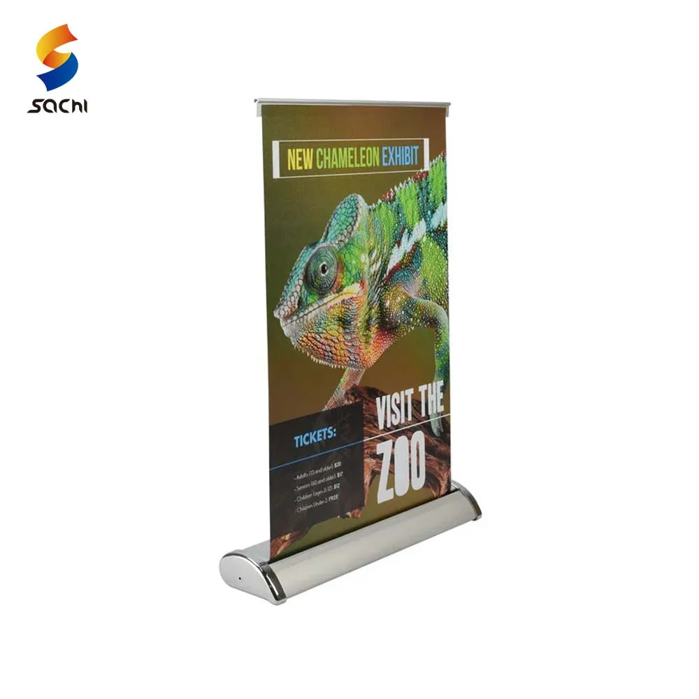 bseru3 hand handheld  retractable scroll banner stand desk exhibition roll up digital kakemonos foldable banner stand screen