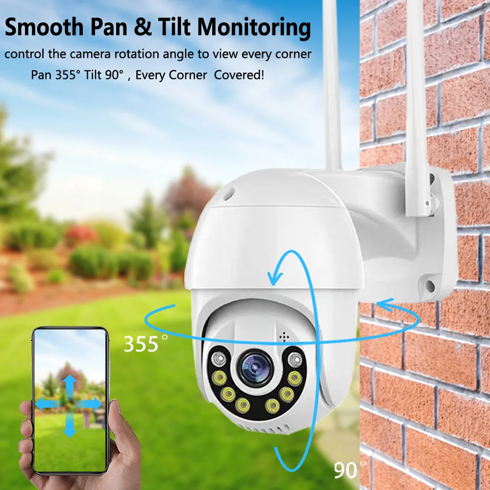 Qearim New 3.6mm Fixed Lens security camera beloved for home support diy alert voice and alarm bell Ptz Icsee Camera