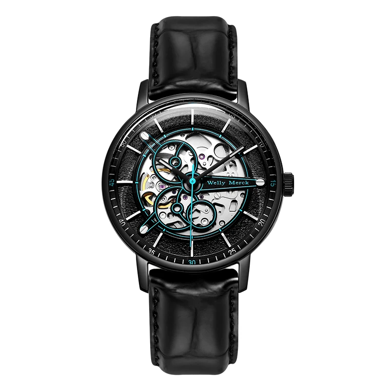  Luxury waterproof automatic mechanical skeleton watch men watches
