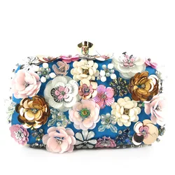 Fashion Trend Dinner Bag Lady Handmade Sun Flower Beaded Bag banquet wedding party women hand bags wholesale
