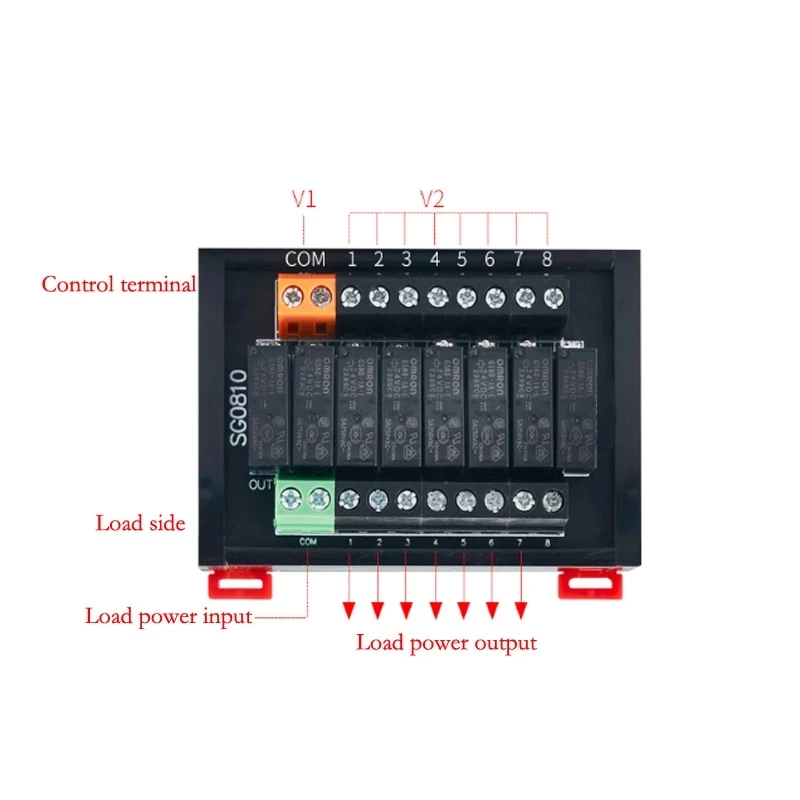 4/6/8-way Din Rail relay combination module 24v 12v 5v intermediate relay module module control board DC