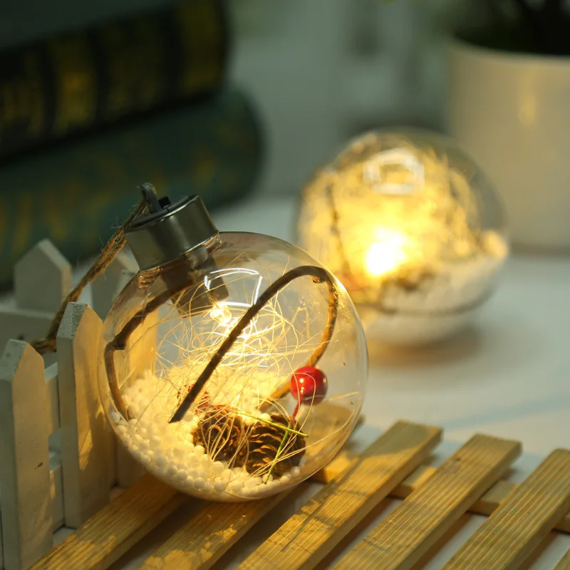 
2020 Christmas Tree Hanging Gift Custom Plastic Led Christmas Ball Led Light Ball 