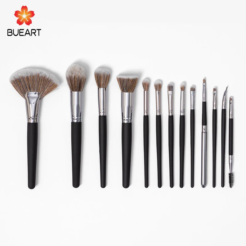 DailyQueen   13 pcs black handle prestige brand level synthetic hair Brush