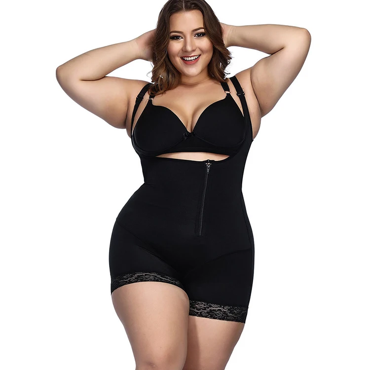 
Shapewear Black Black Waist Tummy Control Open Crotch Big Size Women Full Body Shapers Slimming 