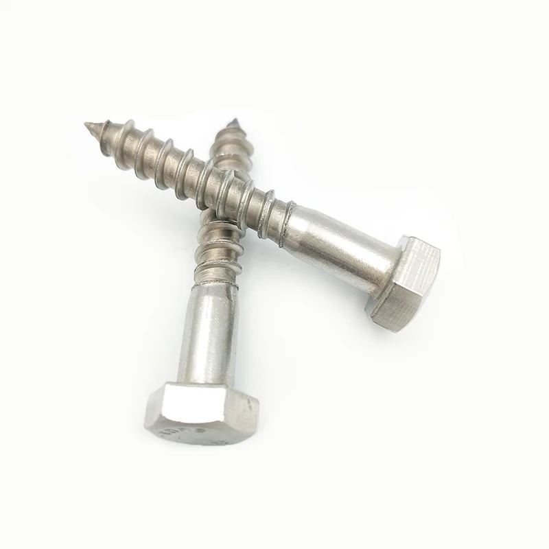  High Strength din 571 hex screw fasteners M6-M24 carbon steel for wooden