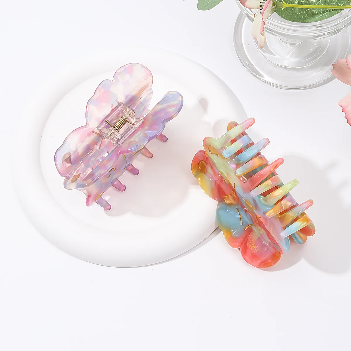 CN Korea Bear Shape Hair Clamp for Women Customized Logo Acetate Hair Claw Clip for Thick Hair