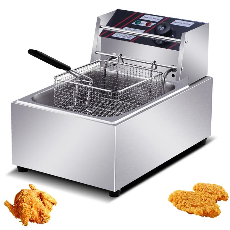 Deep fryer stainless steel table top kitchen equipment commercial electric fryer 10L chicken meat frying machine