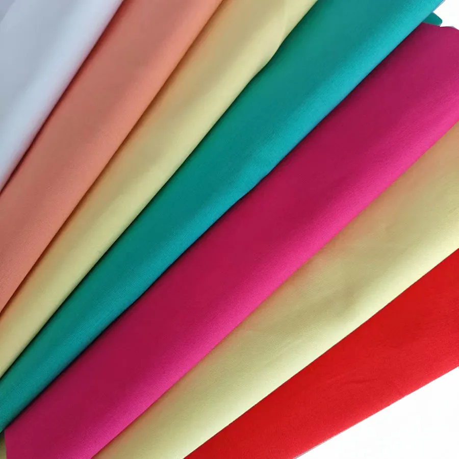 Customized plain dyed 100% cotton 40*40 shirting fabric poplin pocket fabric for summer dress